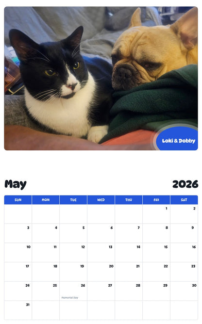 2026 - 2027 Loki & Dobby - Pawidols Pet Calendar