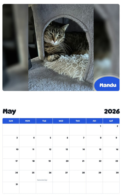 2026 - 2027 Mandu - Pawidols Pet Calendar
