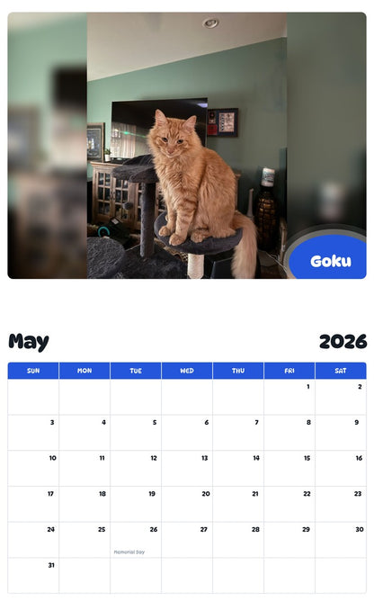 2026 - 2027 Goku - Pawidols Pet Calendar