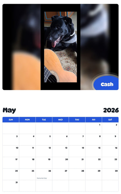 2026 - 2027 Cash - Pawidols Pet Calendar