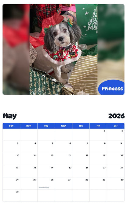 2026 - 2027 Princess - Pawidols Pet Calendar