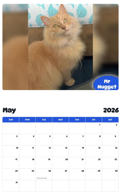2026 - 2027 Mr Nugget - Pawidols Pet Calendar