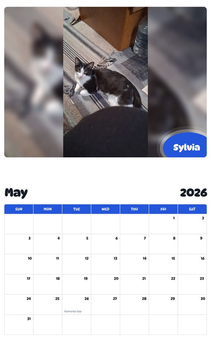 2026 - 2027 Sylvia - Pawidols Pet Calendar