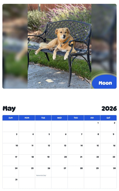 2026 - 2027 Moon - Pawidols Pet Calendar
