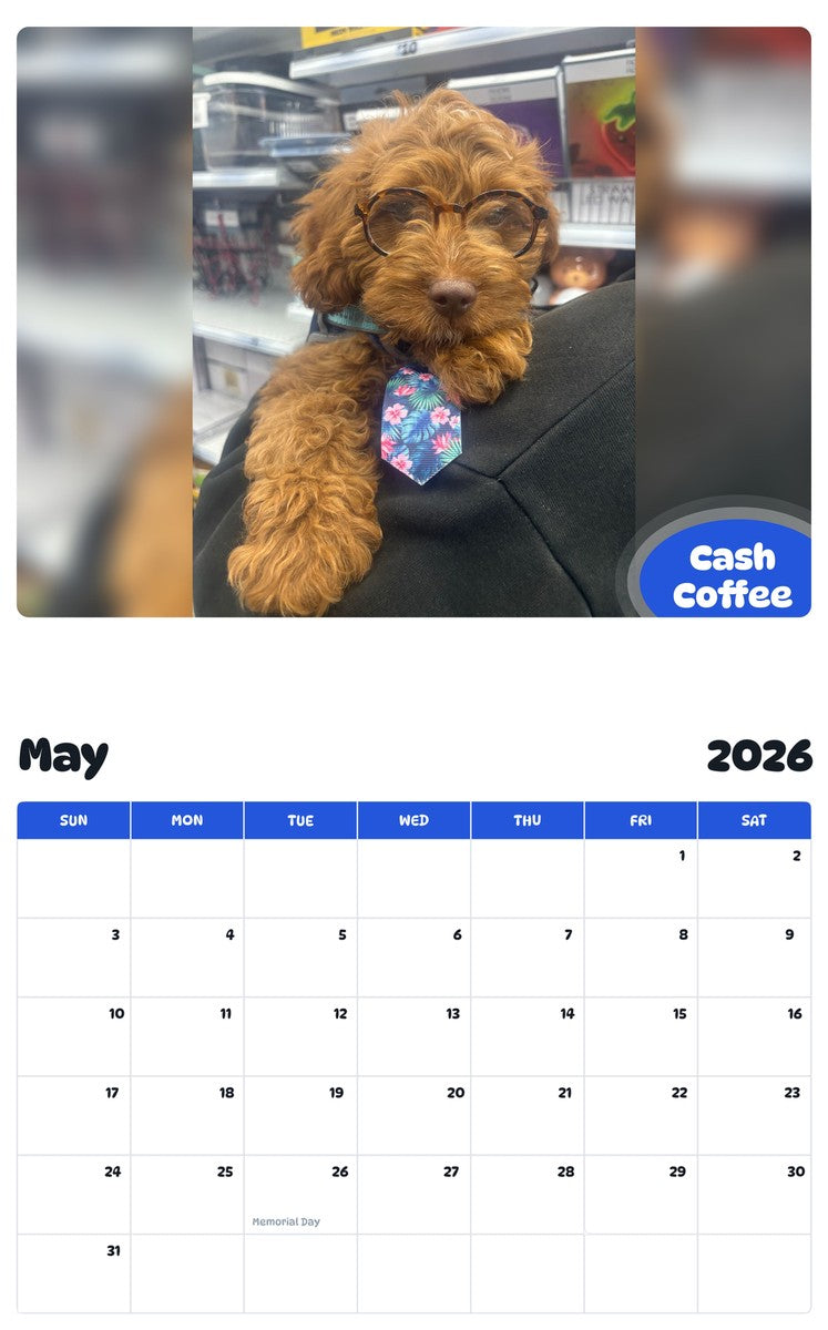 2026 - 2027 Cash Coffee - Pawidols Pet Calendar
