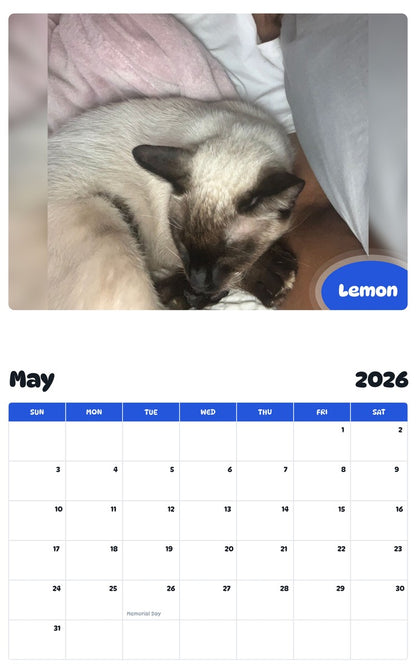 2026 - 2027 Lemon - Pawidols Pet Calendar