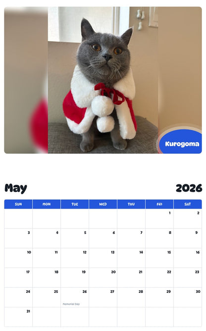 2026 - 2027 Kurogoma - Pawidols Pet Calendar