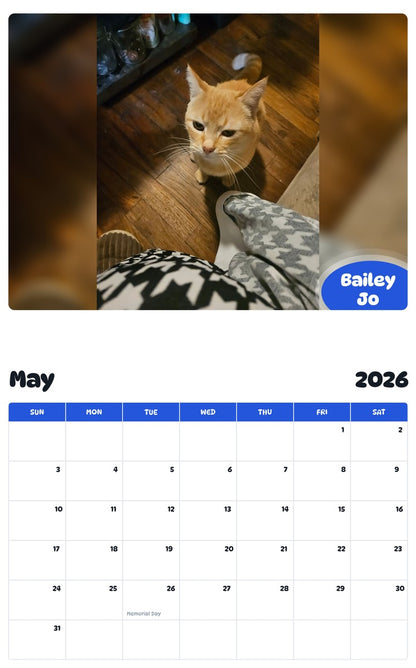 2026 - 2027 Bailey Jo - Pawidols Pet Calendar