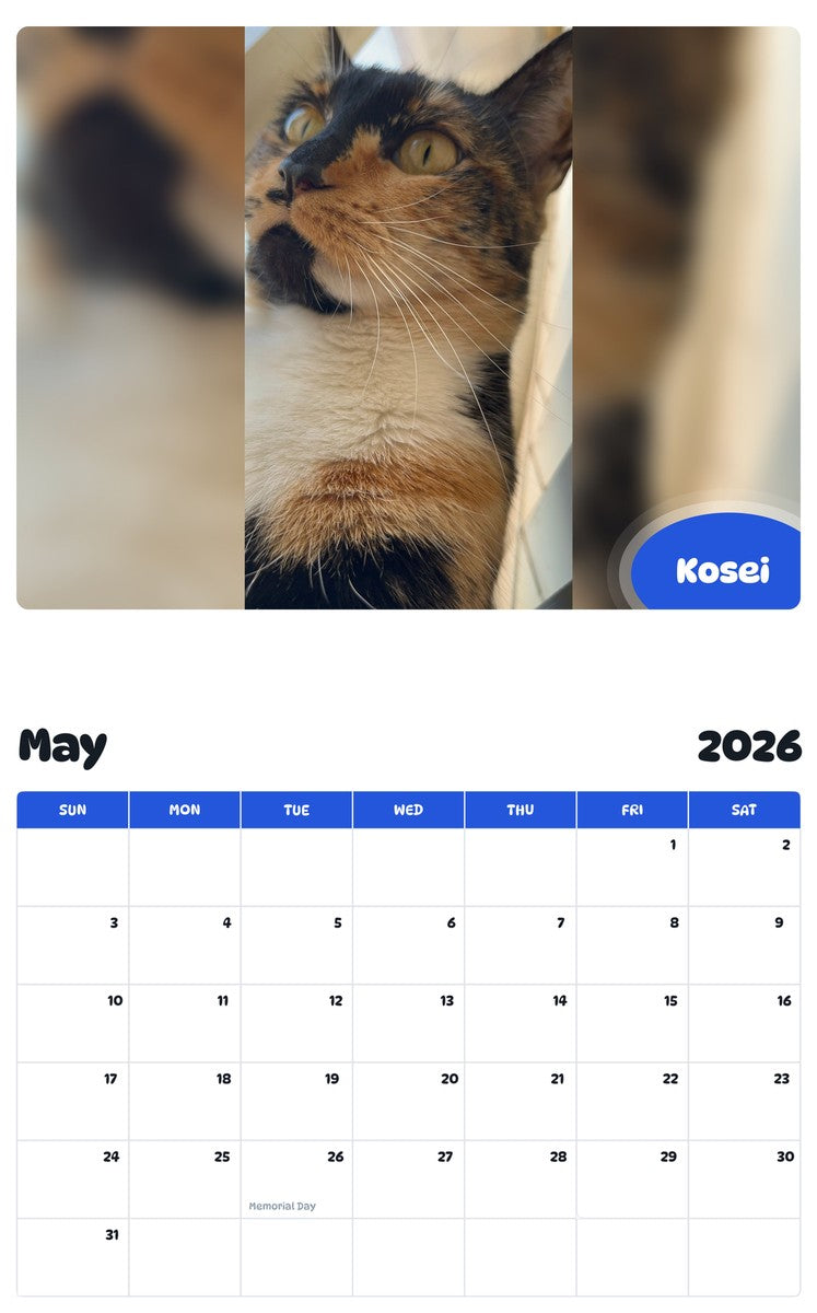 2026 - 2027 Kosei - Pawidols Pet Calendar