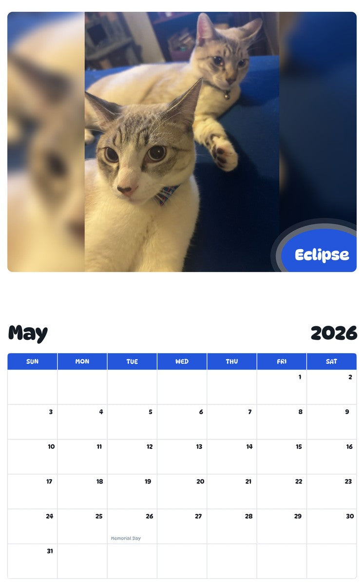 2026 - 2027 Eclipse - Pawidols Pet Calendar
