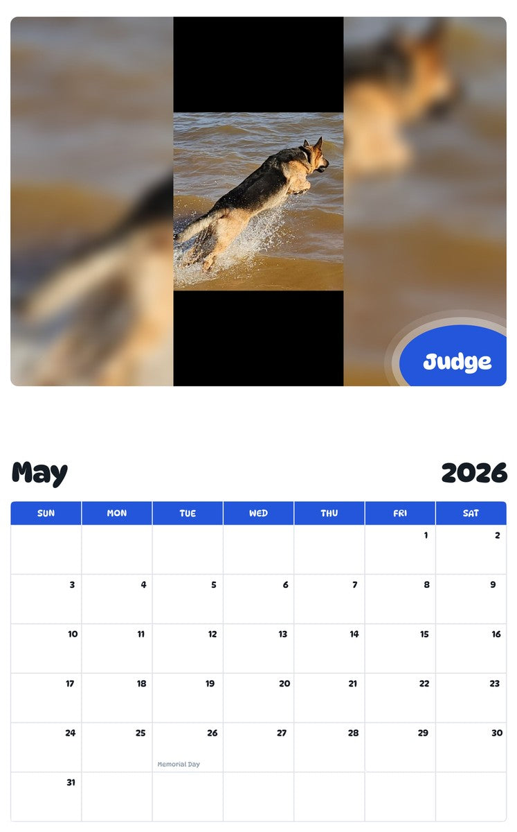 2026 - 2027 Judge - Pawidols Pet Calendar