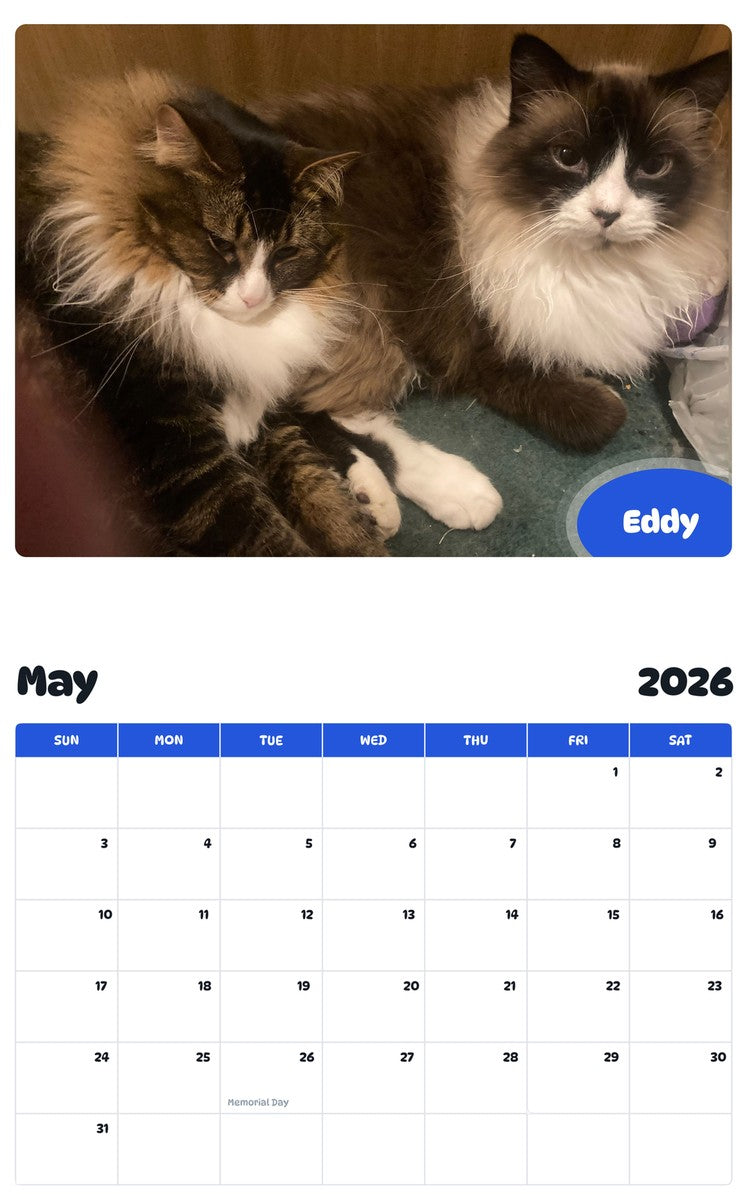 2026 - 2027 Eddy - Pawidols Pet Calendar