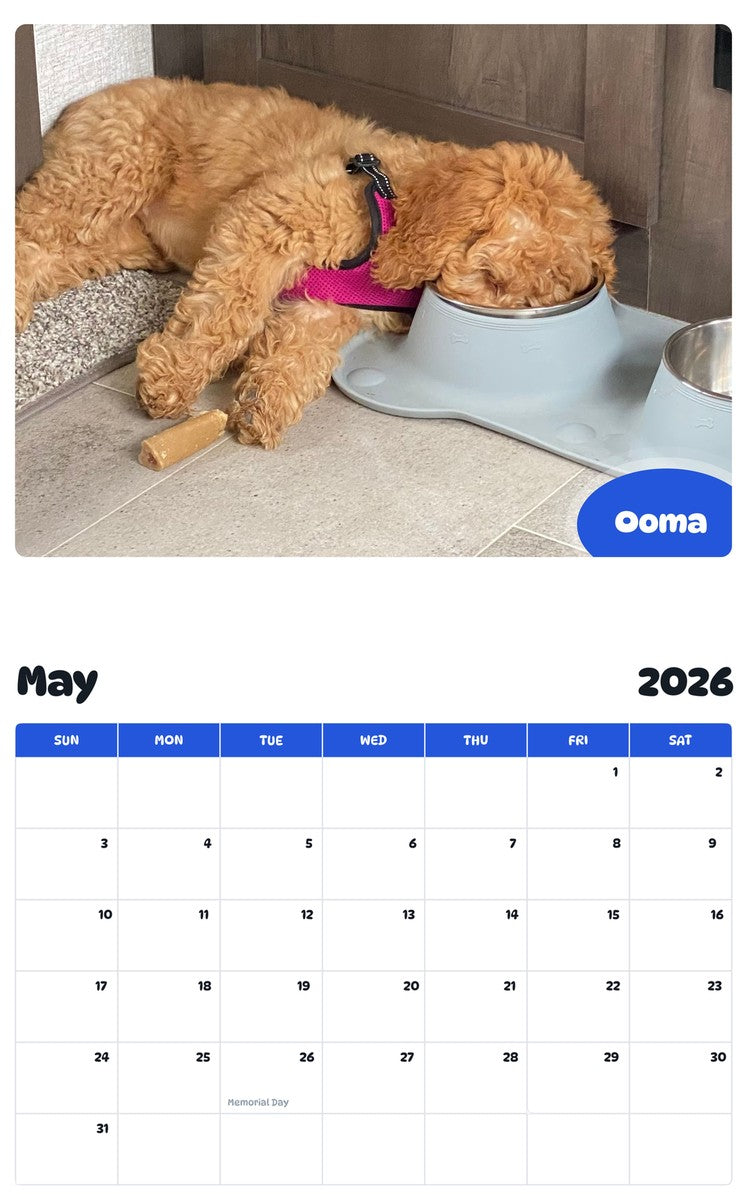 2026 - 2027 Ooma - Pawidols Pet Calendar