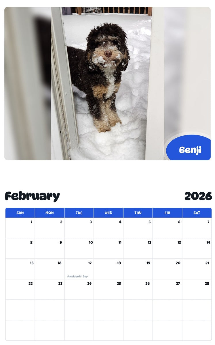 October 2025 - September 2026 Benji - Pawidols Pet Calendar