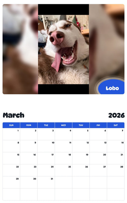 November 2025 - October 2026 Lobo - Pawidols Pet Calendar