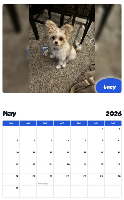2026 - 2027 Lucy - Pawidols Pet Calendar