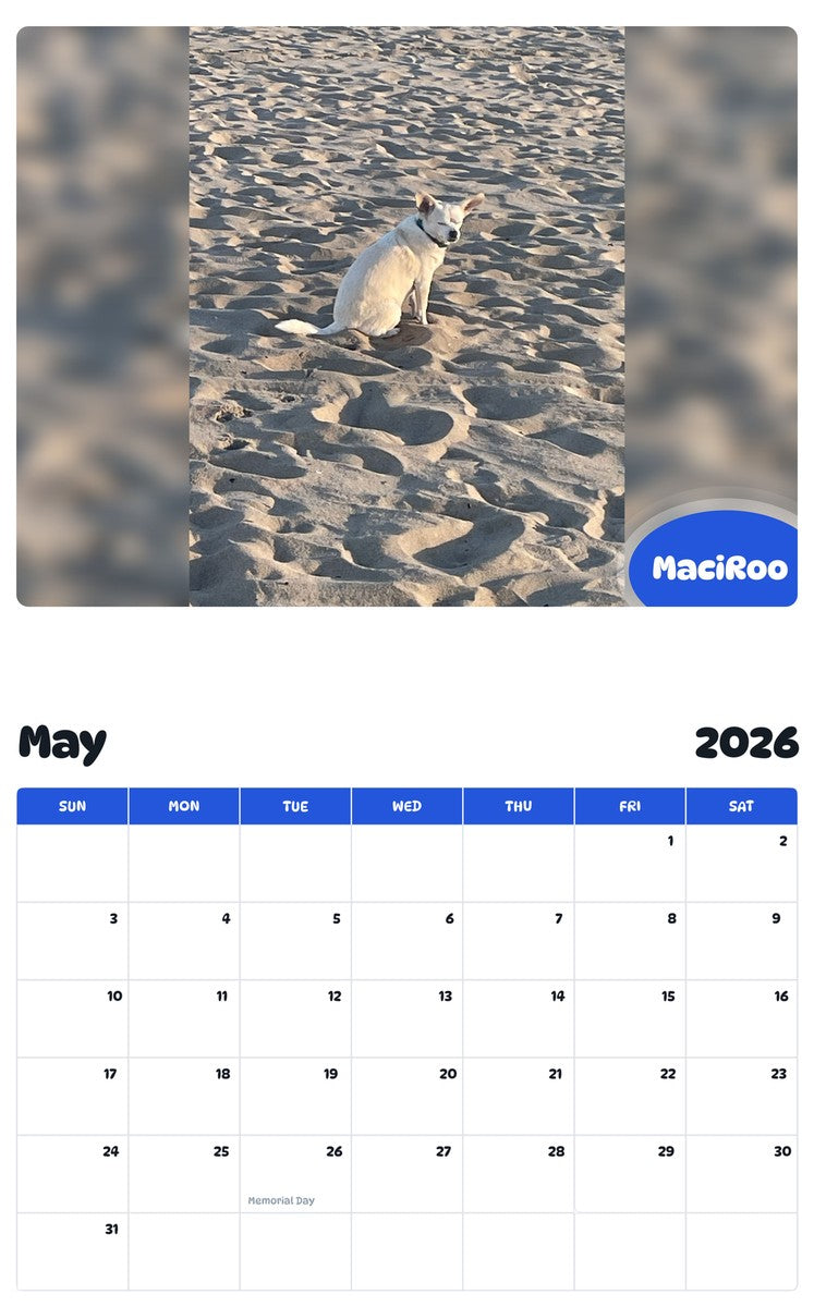 2026 - 2027 MaciRoo - Pawidols Pet Calendar