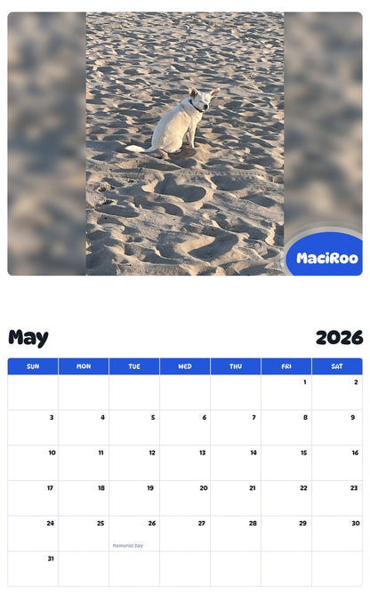 2026 - 2027 MaciRoo - Pawidols Pet Calendar