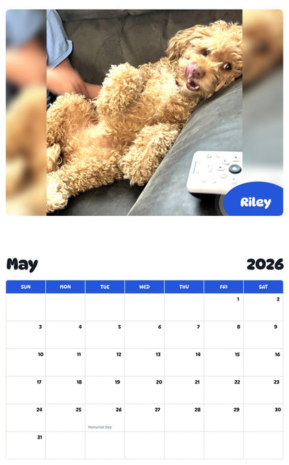 2026 - 2027 Riley - Pawidols Pet Calendar