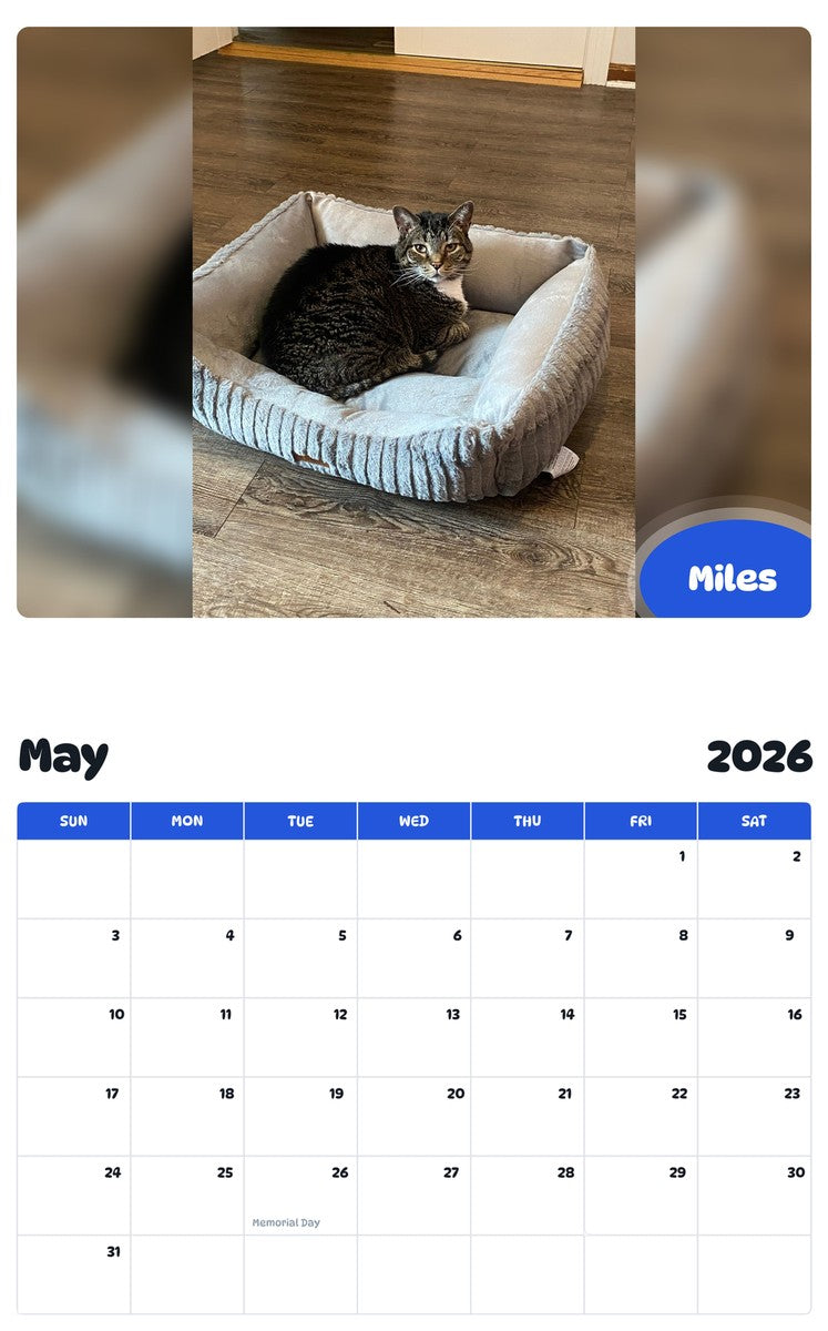 2026 - 2027 Miles - Pawidols Pet Calendar