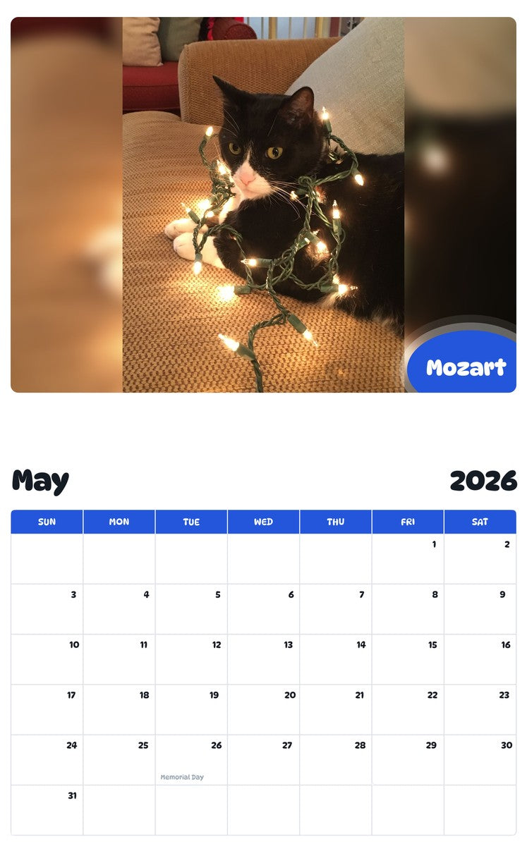 2026 - 2027 Mozart - Pawidols Pet Calendar