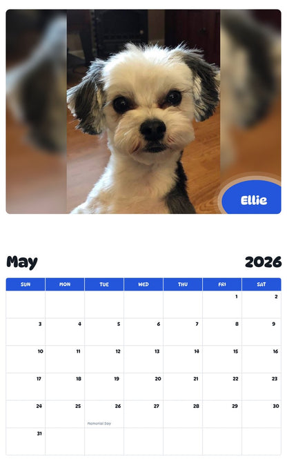 2026 - 2027 Ellie - Pawidols Pet Calendar