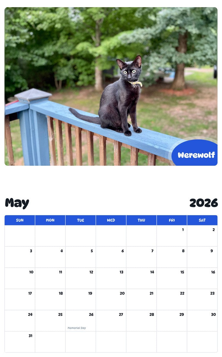 2026 - 2027 Werewolf - Pawidols Pet Calendar