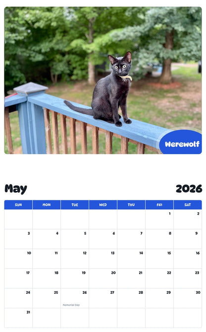 2026 - 2027 Werewolf - Pawidols Pet Calendar