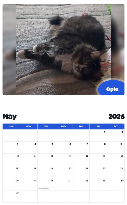 2026 - 2027 Opie - Pawidols Pet Calendar