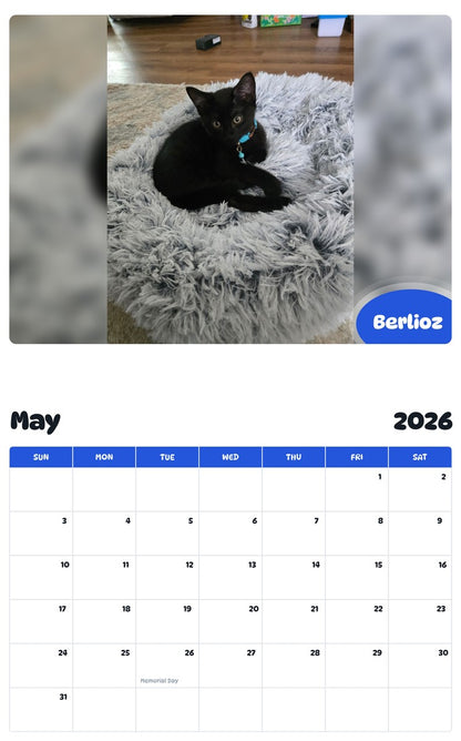 2026 - 2027 Berlioz - Pawidols Pet Calendar