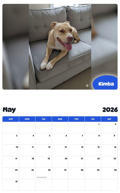 2026 - 2027 Kimba - Pawidols Pet Calendar