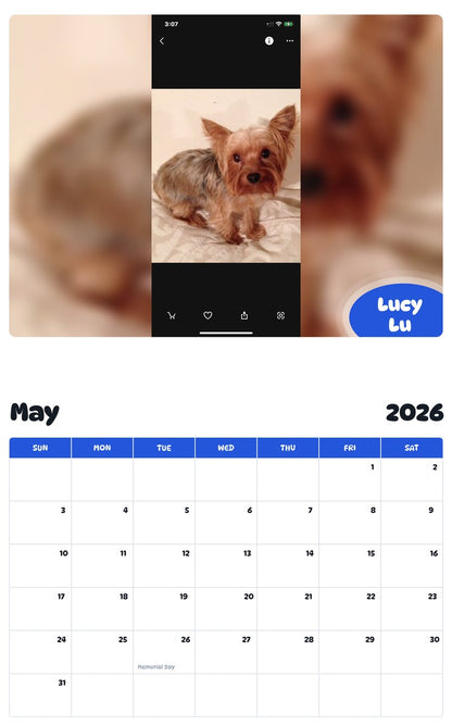 2026 - 2027 Lucy Lu - Pawidols Pet Calendar
