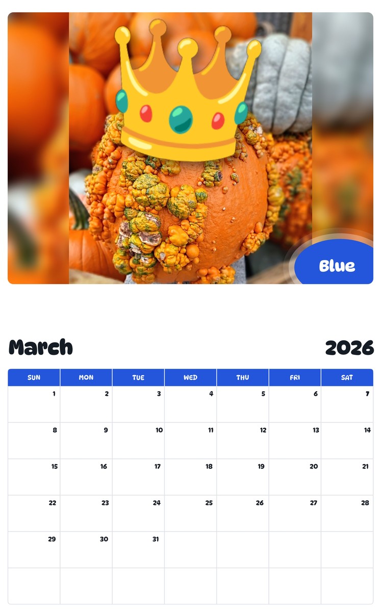 November 2025 - October 2026 Blue - Pawidols Pet Calendar
