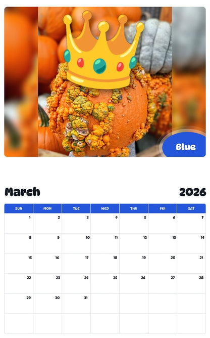 November 2025 - October 2026 Blue - Pawidols Pet Calendar