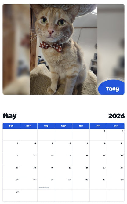 2026 - 2027 Tang - Pawidols Pet Calendar