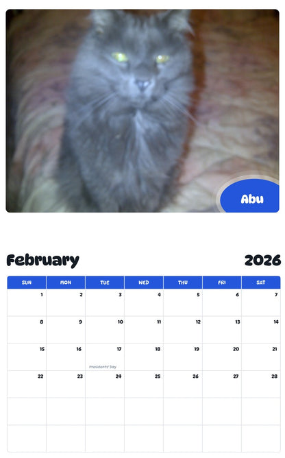 October 2025 - September 2026 Abu - Pawidols Pet Calendar