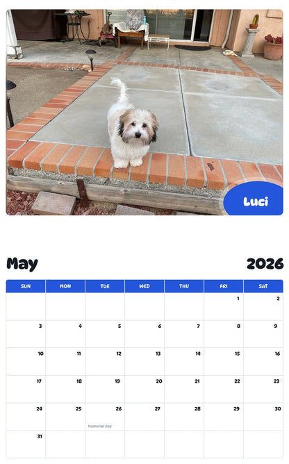 2026 - 2027 Luci - Pawidols Pet Calendar