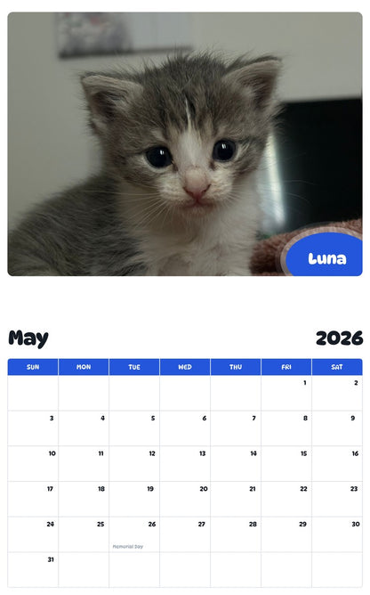 2026 - 2027 Luna - Pawidols Pet Calendar