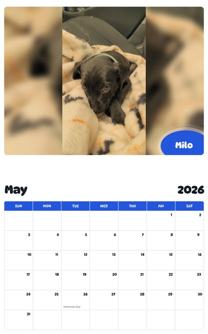 2026 - 2027 Milo - Pawidols Pet Calendar