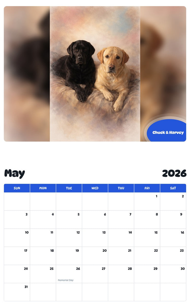 2026 - 2027 Chuck & Harvey - Pawidols Pet Calendar
