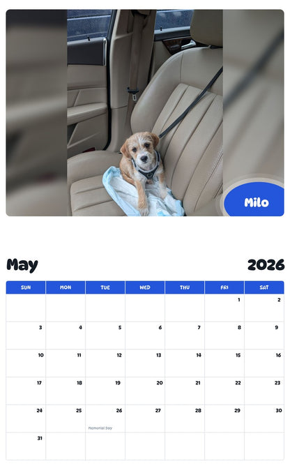 2026 - 2027 Milo - Pawidols Pet Calendar