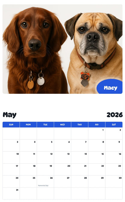 2026 - 2027 Macy - Pawidols Pet Calendar