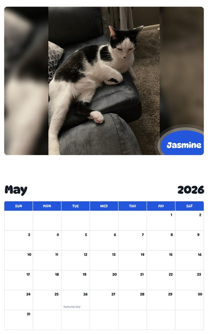 2026 - 2027 Jasmine - Pawidols Pet Calendar