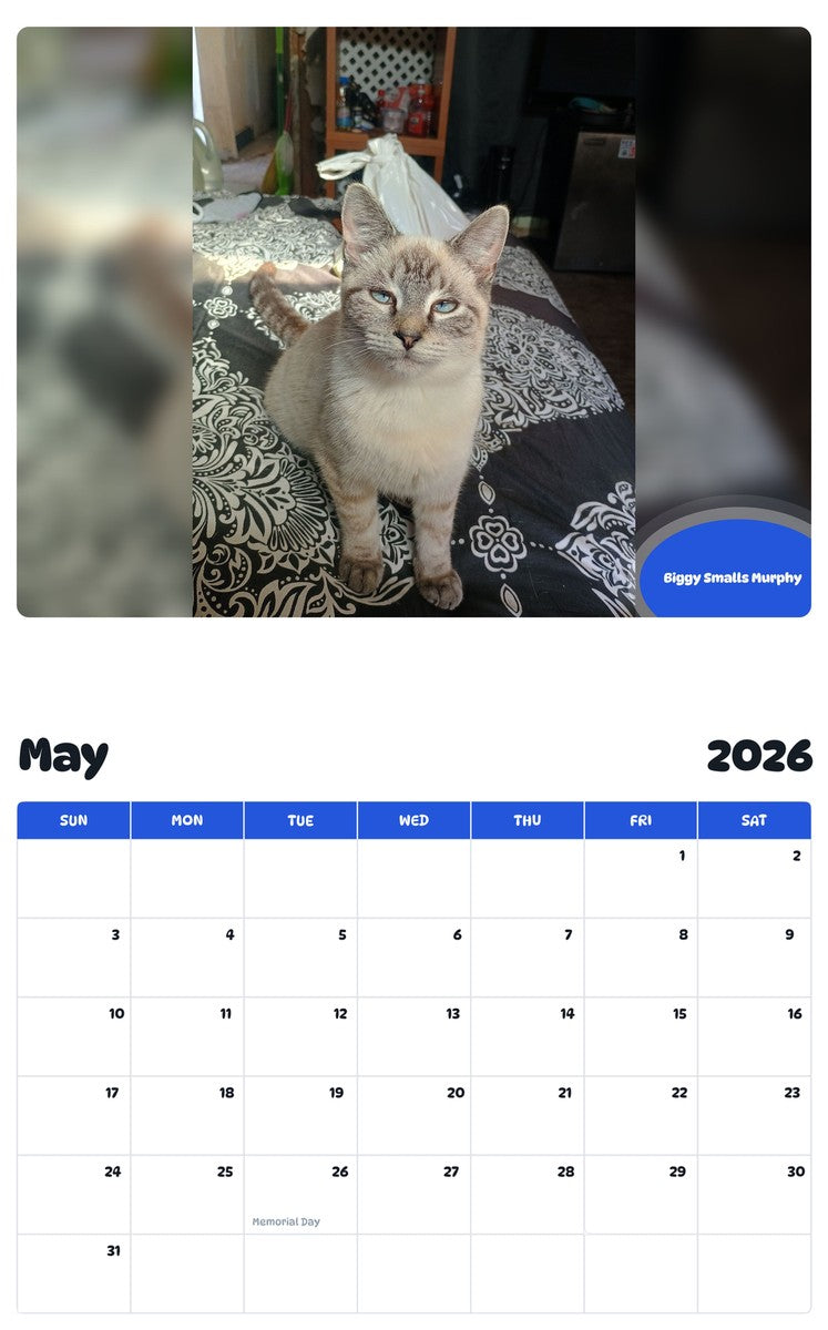2026 - 2027 Biggy Smalls Murphy - Pawidols Pet Calendar