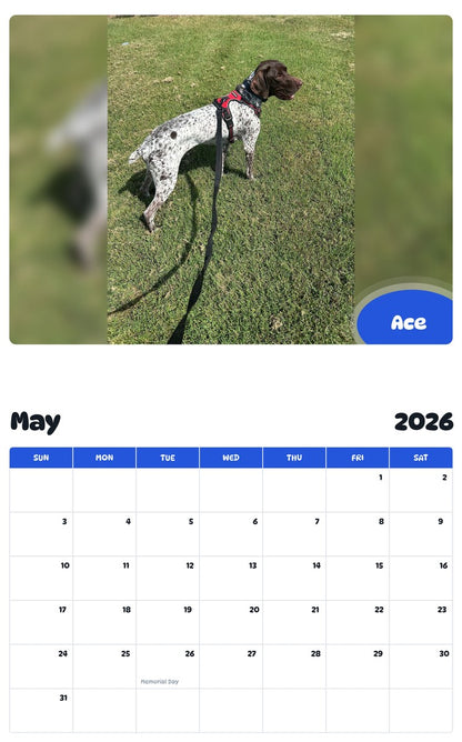 2026 - 2027 Ace - Pawidols Pet Calendar