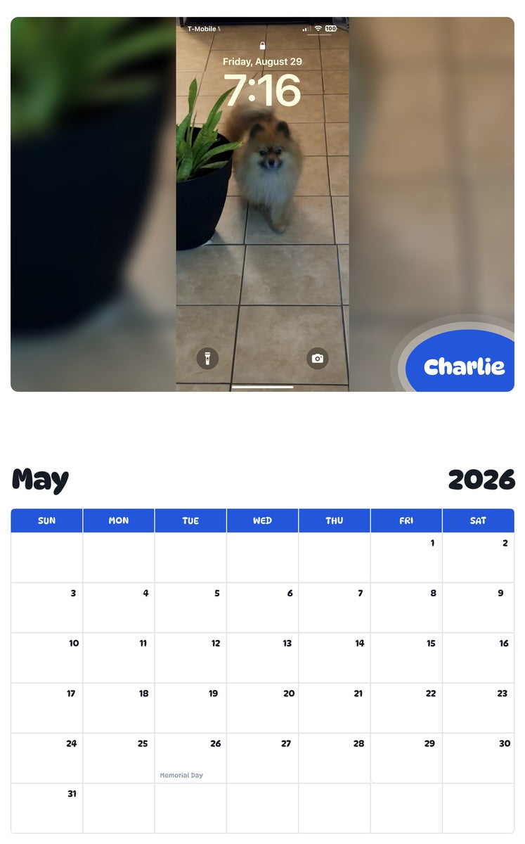 2026 - 2027 Charlie - Pawidols Pet Calendar