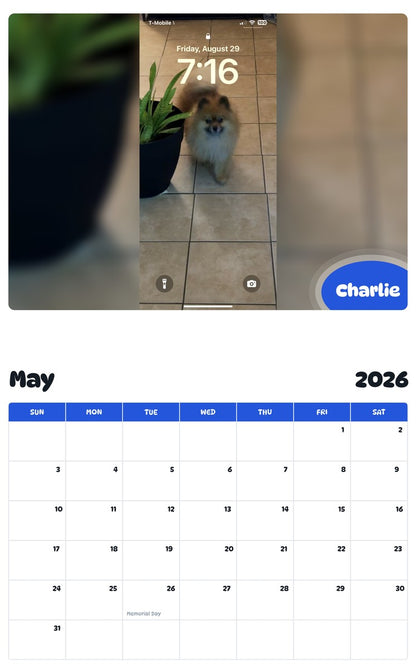 2026 - 2027 Charlie - Pawidols Pet Calendar