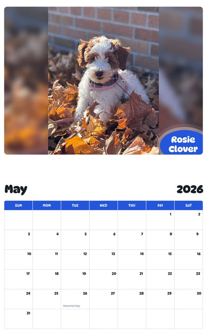 2026 - 2027 Rosie Clover - Pawidols Pet Calendar