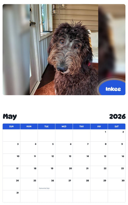 2026 - 2027 Inkee - Pawidols Pet Calendar
