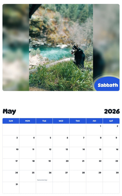2026 - 2027 Sabbath - Pawidols Pet Calendar